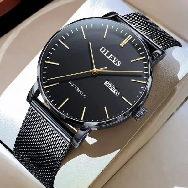 Mens Luxury Watch Steel Black