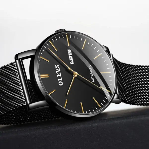 Mens Luxury Watch Steel Black