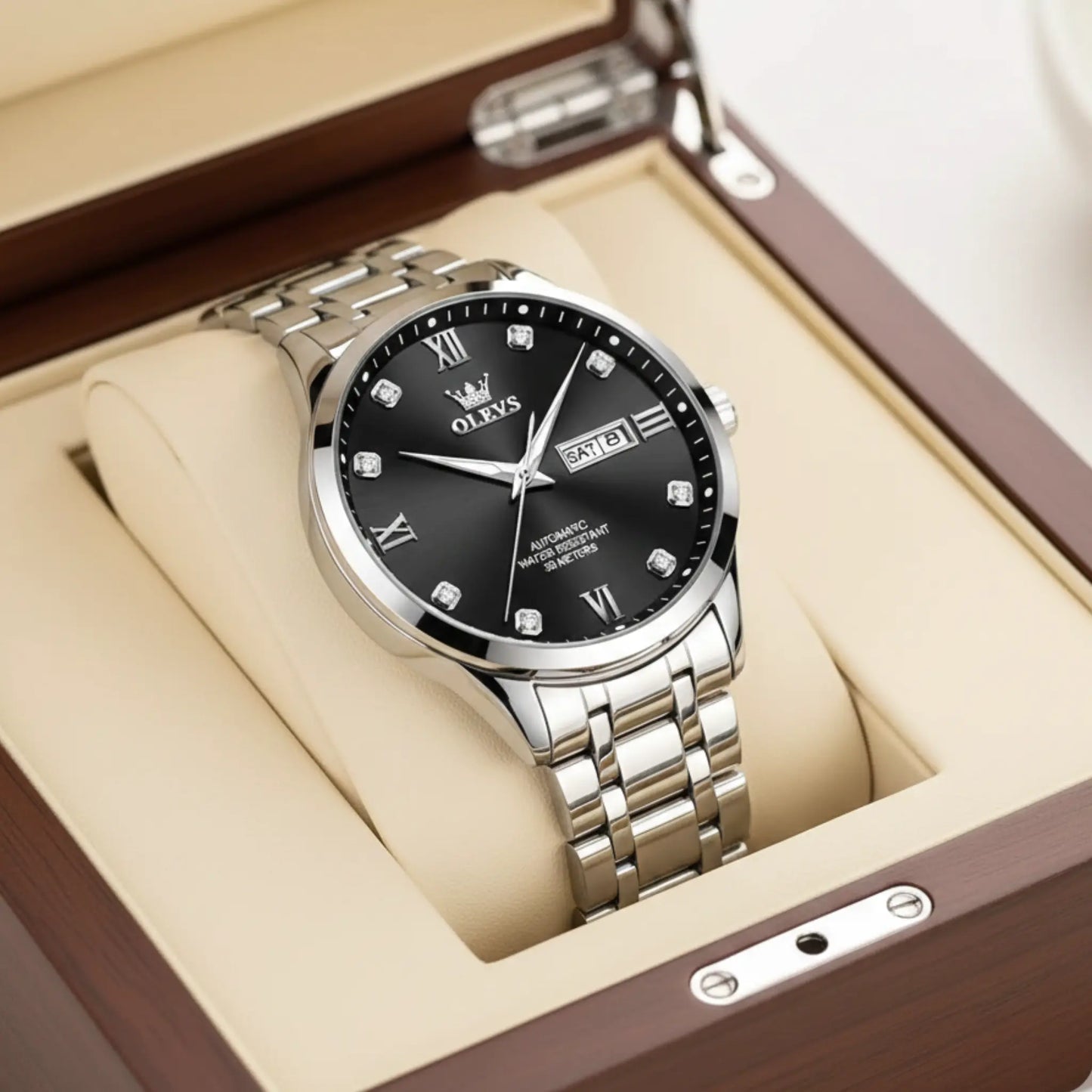 Men's Automatic Watch Roman Black
