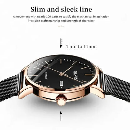 Mens Luxury Watch Steel Black