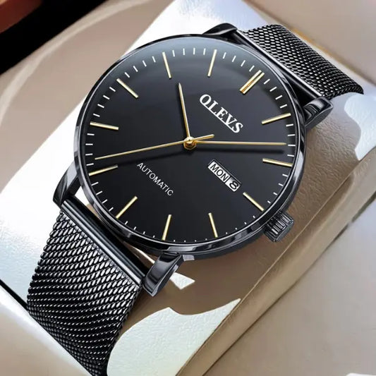 Mens Luxury Watch Steel Black