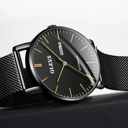 Mens Luxury Watch Steel Black