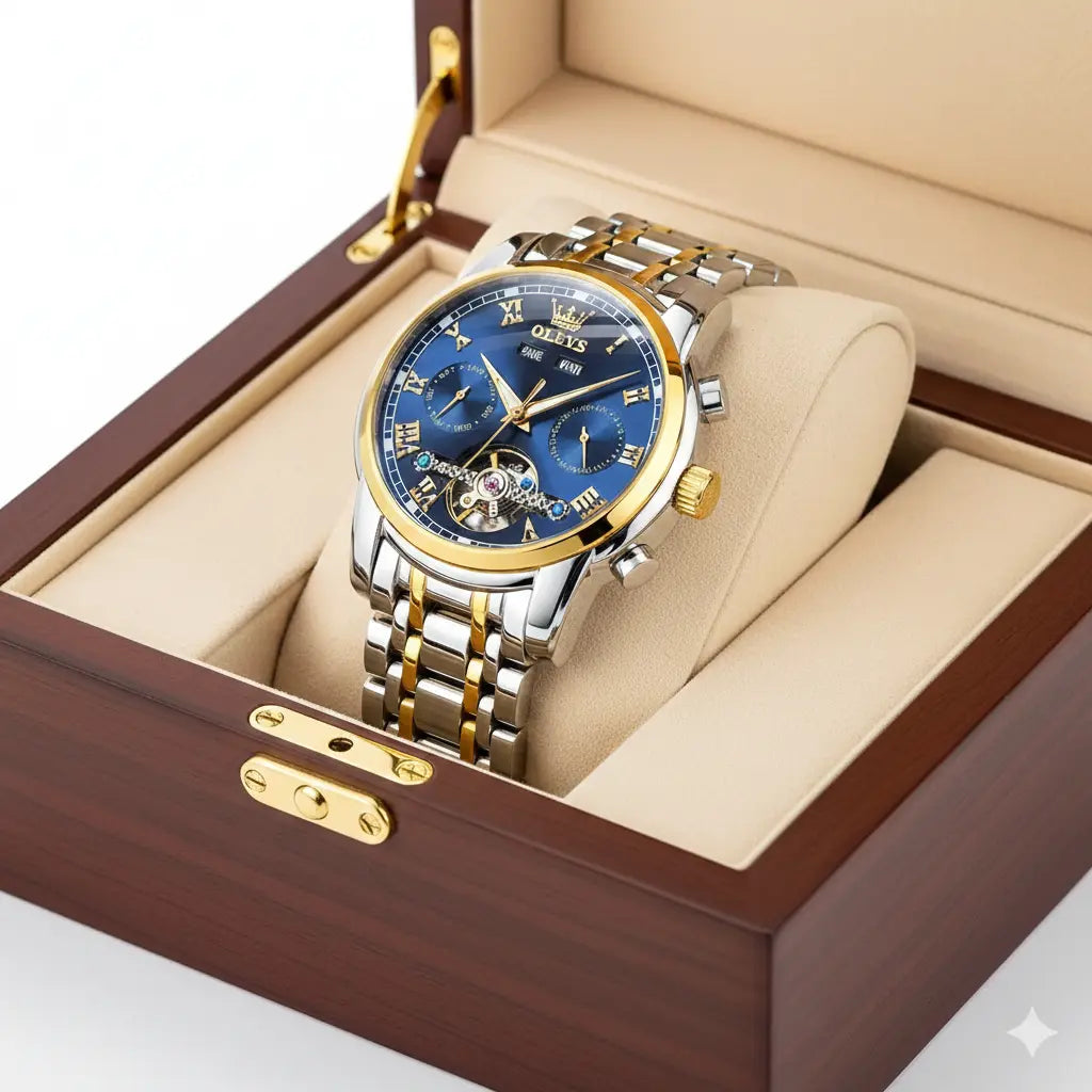 Reloj automático para hombre azul