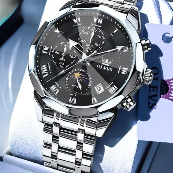 Men's Chronograph Watch Cardiff Silver Black