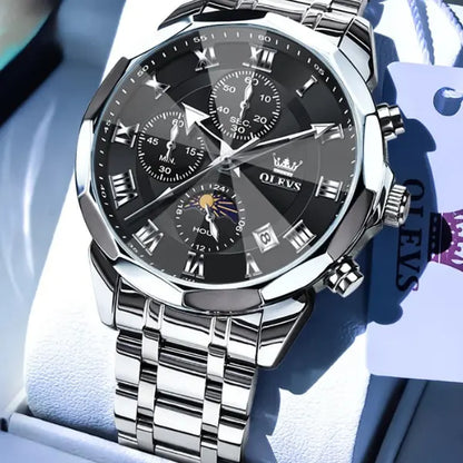 Men's Chronograph Watch Cardiff Silver Black