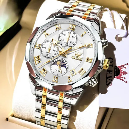 Men's Chronograph Watch Cardiff Gold White