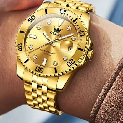 Men's Luxury Watch Luminous Gold