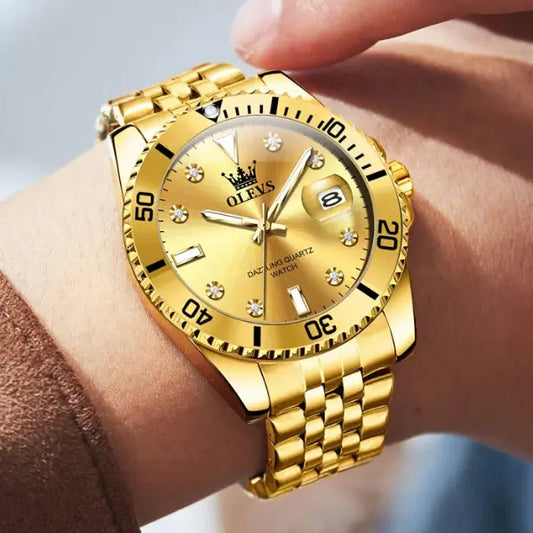 Men's Luxury Watch Luminous Gold