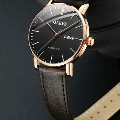 Mens Watch with Leather Strap Classic